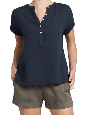 Faherty Dream Desmond Organic Cotton Top S Lightweight Preppy